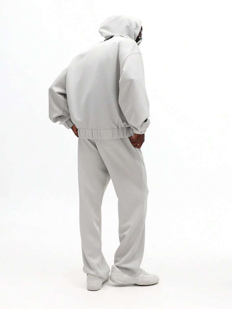 Full Zip Hoodie And Jogger Set With Pin Tuck