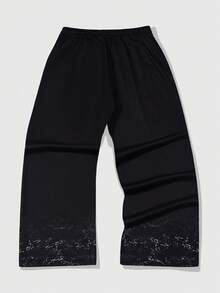 ROMWE MEN Street Life Pantaloni da uomo con gamba dritta e stampa di personaggi dei cartoni animati alla moda - Multicolore - Visualizzare 2