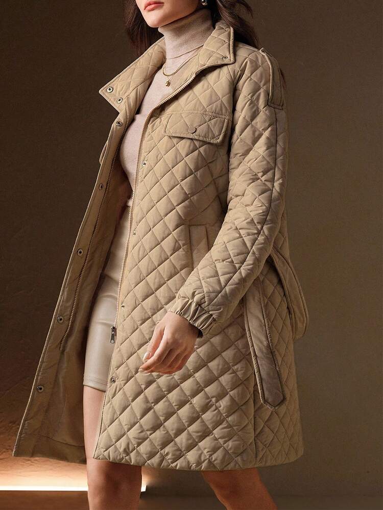 Women's Long Padded Coat, Suitable For Autumn, Fall, Winter, Going Out, Elegant, Formal, Party, Chic, New Year, Women's Winter Coat, Christmas, Work, Graduation