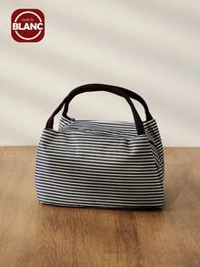 1入組喇叭條紋圖案便當袋 - 藍色 - 查看 4