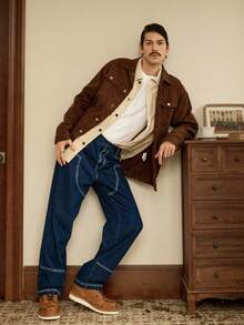 RivetRise Men's Casual Loose Fit Straight Leg Jeans With Pockets - Blue - View 6