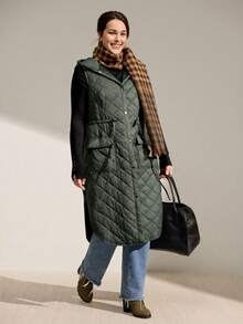 Momelise Christmas Plus Size Women's Fashionable And Versatile Padded Coat - Army Green - View 6