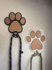 1pc Handcrafted Wooden Paw Print Wall Hook - Polished Finish, Perfect For Towels & Clothes Storage In Bedroom And Bathroom Decor - Multicolor - View 4