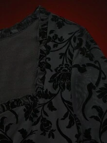 Glisette Lace Long Sleeve Waist Cinched Elegant Women Long Dress