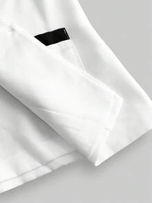 Ontre Tween Girl Contrast Color Metal Buckle Vest & Peplum Decorated Skirt 2 Pieces Set