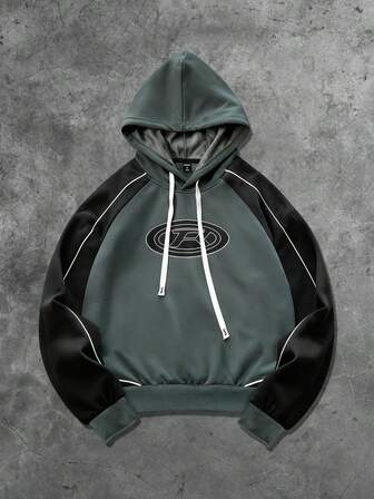 Street Life Sudadera con capucha unisex con gráfico de inglés americano de brotes, diseño de otoño/invierno