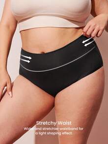 LUVLETTE Plus 3-Pack Cotton High Waist Briefs Women Underwear Panties Set-Pastel Color Christmas Pajamas Style 2025