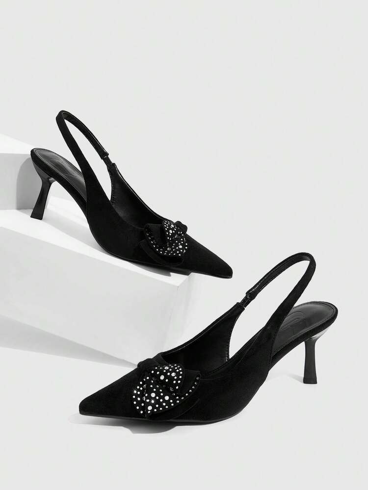 CUCCOO SZL Women's High Heel Pumps, Pointed Toe, Slim Stiletto Heel, Backstrap, Suede Material, Commuter Style High Heel Shoes