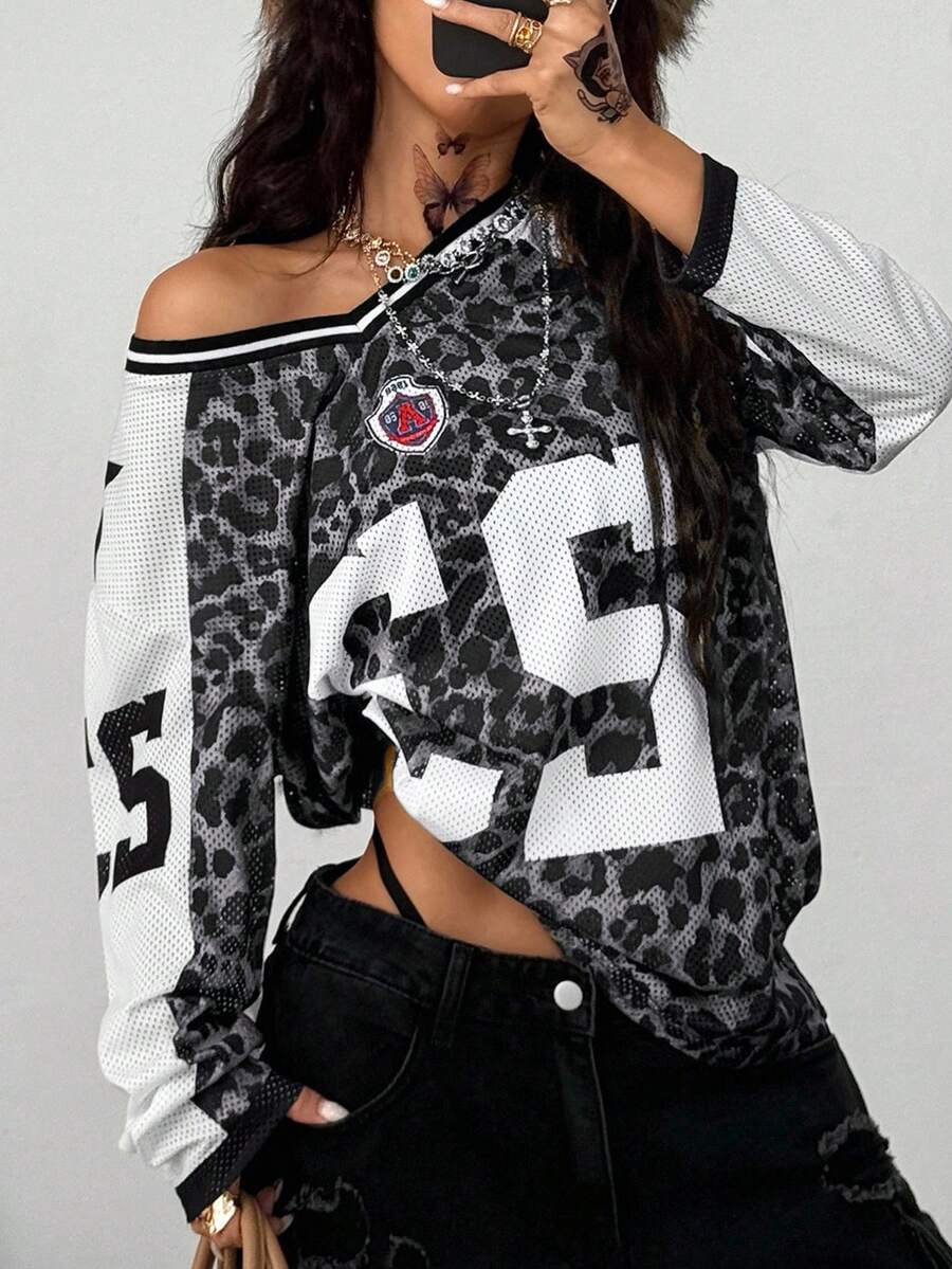 Coolane Felpa oversize con stampa a blocchi di colore alla moda per ragazze pre-adolescenti