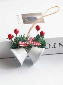 Joivida 1 chiếc chuông trang trí Giáng sinh, đồ trang trí Giáng sinh, đồng hồ treo cửa sổ hình chuông đôi, đồng hồ treo cây thông Noel, mặt dây chuyền Giáng sinh cổ điển, đồ trang trí cây thông Noel tự làm, đồ trang trí nhà cửa. - Nhiều màu - Xem 20