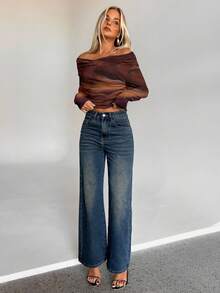 Aloruh Camiseta de manga larga con ajuste ceñido, con patrón teñido anudado simple y casual, adecuada para otoño/invierno, salidas diarias, vacaciones bohemias, festivales de música, estilo retro de dinero antiguo