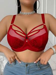Snug Zone 1 pièce Soutien-gorge de Noël grande taille avec armature - Rouge - Voir 1
