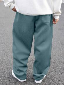 Manfinity Hypemode Quần nỉ dáng rộng màu trơn có túi cỡ lớn dành cho nam - Màu xanh lam - Xem 2