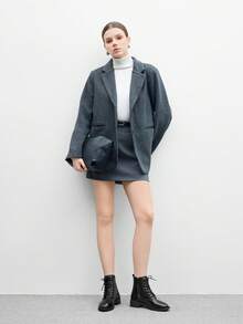 CUCCOO BIZCHIC 女士圆头厚底系带经典黑色踝靴和短靴，舒适日常通勤百搭秋冬系带靴 - 黑色 - 查看 10