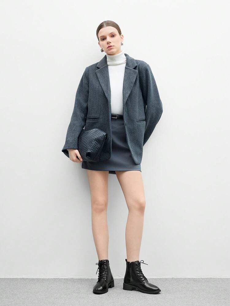 CUCCOO BIZCHIC Women's Round Toe Platform Lace-Up Classic Black Ankle Boots, Comfortable Everyday Commute Versatile Autumn/Winter Boots With Strap For Christmas Spring Shoes