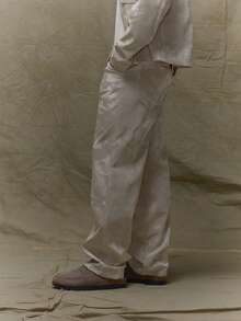 Musero Men Straight Leg Textured Fabric Trouser Pants Fall SPRING SUMMER - Multicolor - View 3