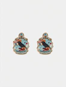 HARRY POTTER X SHEIN 1 par de pendientes con diseño de animal y letra de moda - Dorado - Ver 4