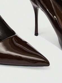 CUCCOO SZL Giày cao gót mũi nhọn Stiletto dành cho nữ, thích hợp để đi làm, hẹn hò, tiệc tùng và các dịp khác - Cà phê nâu - Xem 4