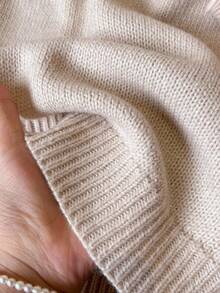 SHEIN Frenchy كنزة صوفية كاجوال نسائية مزينة بزخارف زهرية ثلاثية الأبعاد، خريف/شتاء