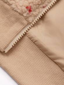 FRIFUL 女士立领落肩长袖心形下摆抽绳宽松休闲百搭常规外套，秋冬女式外套 - 杏色 - 查看 8