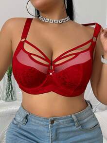 Snug Zone 1 pièce Soutien-gorge de Noël grande taille avec armature - Rouge - Voir 5