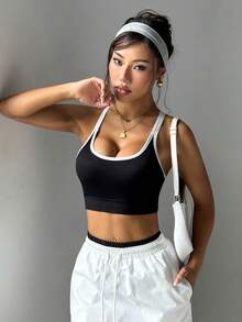 Dewbera Seamless Backless Women Sports Bra For Daily Workout - Black - View 4