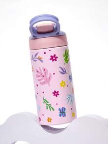 DORA | SHEIN 500 ml Bouteille d'eau en acier inoxydable avec paille, avec poignée, convient pour les sports, les voyages et l'école - Rose bonbon - Voir 7