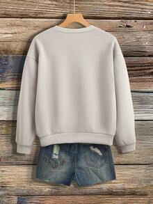 Franclia 新款圆领印花修身女式运动衫，春秋季 - 彩色 - 查看 2