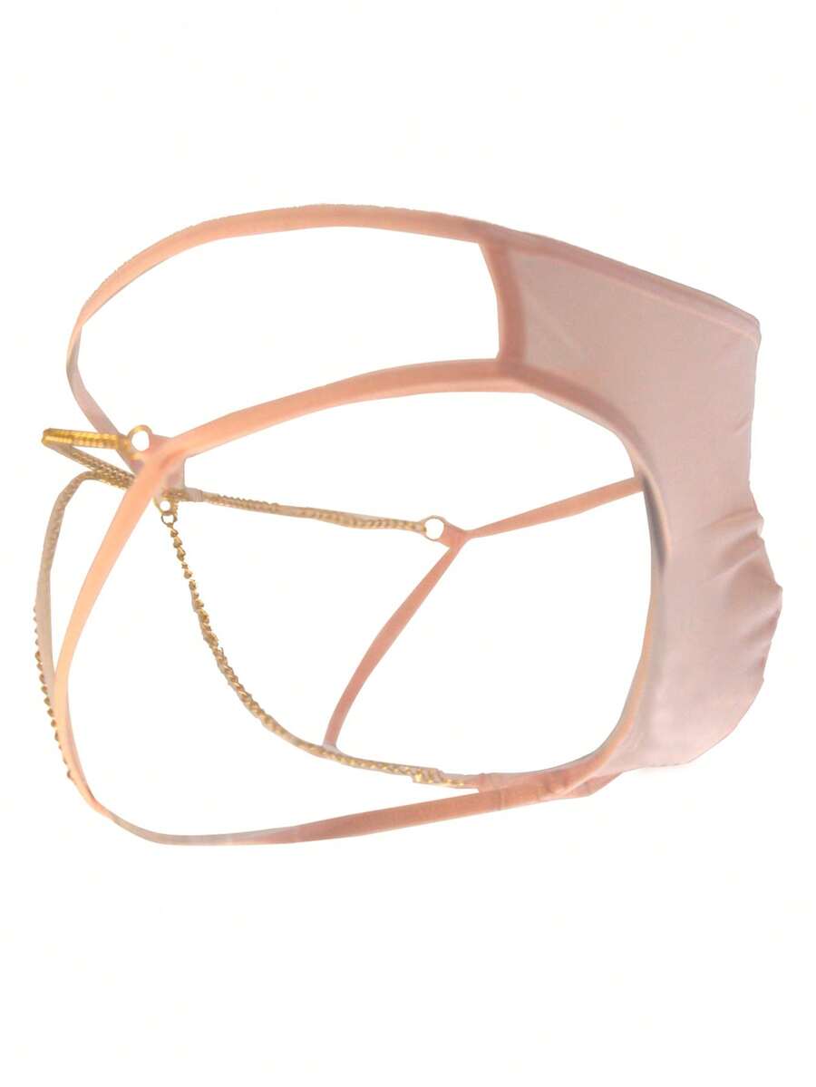 SHEIN Sexy Leopard Print Transparent Fitted Men's Underwear - Baby Pink - View 1