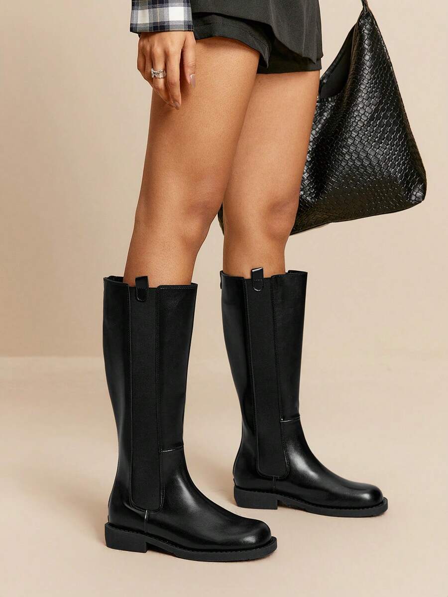 Daringsoles Giày bốt cao đến đùi dành cho nữ, giày bốt cao gót ôm vừa vặn, cổ điển đa năng - màu nâu - Xem 1