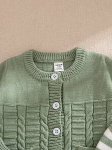 Souflis Souflis 2pcs Baby Boys Casual Stylish Cute Green Patterned Cardigan Sweater And Striped Bib Pants Set, Suitable For Travel, Vacation, Home, Daycare, Autumn/Winter, Christmas, Back To School, Party, Versatile Baby Boy Knitted Set Green Baby Clothes Green Outfits For Baby Boy Newborn Light Green Outfit Unisex Green Full Sleeve Shirt Set For Baby Boy Winter Christmas Halloween Toddler Cardigan Sweater Autumn Fall Jumpers Sweaters Tops Dress Dresses Christmas Jumper Cozy Pixies Prepcrw Christmas Outfit Halloween  New Born Toddler  Fall Winter Dress Halloween  Romper Stuff Halloween Jumper Jumper Cardigans Shirts White Cardigan Clean Downtown Off The Shoulder Sweater Outfit Sets Pink Sweater Jacket Cute Fall Outfits Outfits Top Maija Christmas Dress  Toddler Fall Dark Purple Skirt Christmas Sweater  Fall Sweaters Unisex White Sweater Vest Skirt Sets