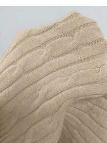 Elamini Casual Versatile Cable Knit Vest - Khaki - View 7