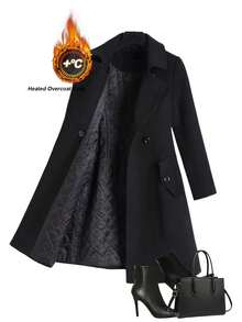 Ellevyn Cappotto casual elegante nero a maniche lunghe con annodamento in vita, taglie forti da donna, di alta qualità, con fodera trapuntata e tasche interne, giacca casual lunga doppiopetto Urve da donna taglie forti, nera di alta qualità con risvolto, antifreddo, calda e confortevole, autunno, con fodera interna e tasche, nuovo 2025, cappotto casual da donna taglie forti con tasche a maniche lunghe, abbigliamento autunnale da donna, abbigliamento invernale da donna, vintage, abiti per uscire, abiti autunnali, abiti autunnali taglie forti, abiti da ufficio da donna, abiti autunnali da donna, abiti eleganti da donna, abbigliamento autunnale da donna, ufficio, ognissanti, costumi di ognissanti, abiti di ognissanti, abiti di ognissanti da donna, top autunnali, cappotto lungo da donna in stile old money, abbigliamento neutro da donna, abiti casual da ufficio da donna