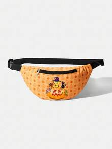 LOONEY TUNES X SHEIN Women's Fashion Casual Halloween Pumpkin Cartoon Pattern Waist Bag - Multicolor - View 2