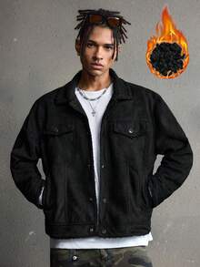 AXEPEAK Men's Classic Casual Solid Color Jacket, Versatile For Autumn/Winter