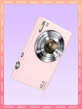 JMMO 數碼相機,自動對焦fhd 4k Vlogging相機,48mp 16倍數碼變焦小型相機,附32gb記憶卡,便攜式的點選拍攝相機,適用於青少年初學者與成人,粉色