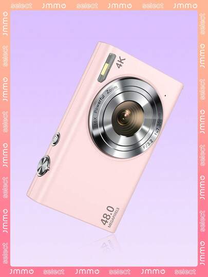 JMMO Cámara Digital, Autoenfoque Fhd 4k Vlogging Cámara 48mp 16x Zoom Digital Cámara Compacta Con Tarjeta De Memoria De 32gb Cámaras Portátiles Para Principiantes Adolescentes Y Adultos, Rosa