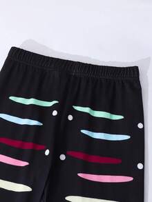 Tween Girl Hip Hop Graphic Print Sweatshirt And Colorful Moon Print Pants Set, Suitable For Street Style - Burgundy - View 7