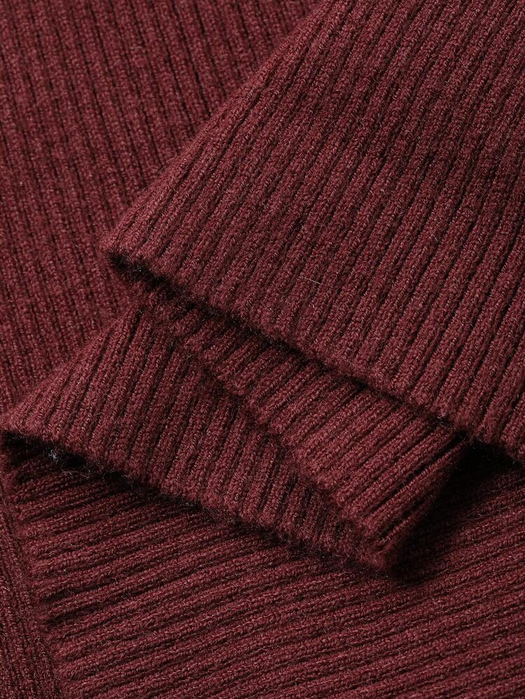 Dazy Plus Wine Red Contrast Mesh Criss-Cross Collar Bodycon Long Sweater Dress, Fashionable For Party, New Year, Christmas