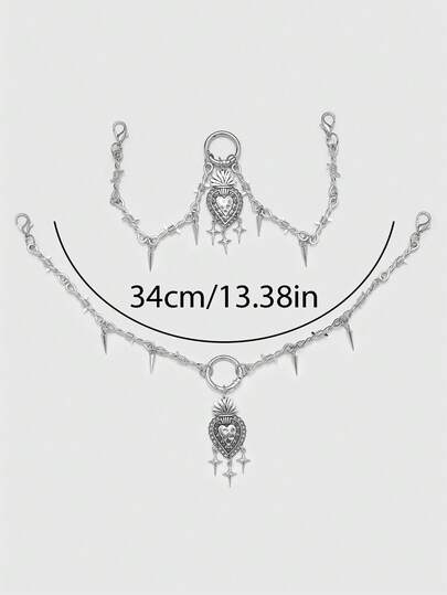 Goth 2 pièces Style gothique punk Décoration de chaussure à rivets sombres et chaîne d'épines DIY, ajoute une ambiance mystérieuse à vos chaussures, convient aux femmes et aux hommes - Compact, délicat, article de mode multifonctionnel, décoration de chaussures d'Halloween pour créer l'ambiance