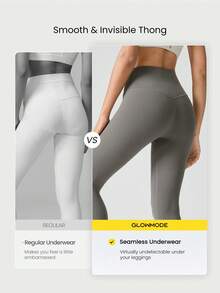 GLOWMODE 2 Packs Lightweight Breathable Sweat-Wicking Mid-Waist Full Coverage Seamless No-Show Underwear Daily Workout