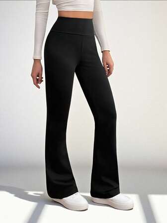 SHEIN Tall 女士高腰修身纯黑色休闲裤，适合夏秋季，高级升级版，适合高个子