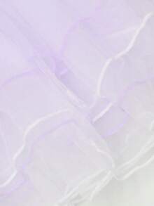 SHEIN Leotardo de ballet para niñas pequeñas con mangas de tul y vestido de tul, color block - Púrpura malva - Ver 8