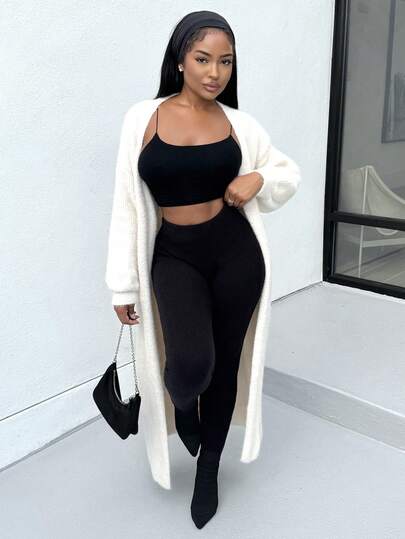 Alexandranx Apricot Plush Extra Long Cardigan,Women's Solid Color Casual Knit Cardigan,Fall Women Outfits,Winter Women Clothes,Women Sweaters ,Soft And Comfortable Fabric Warm, Simple Fashion, Old Money Style, Suitable For Daily Street, Commuting, Home Wear,Ladies Winter Casual Drop Shoulder Loose Khaki Plain Women Cardigans,Casual Daily Wear Long Cardigans Ladiesduster Cardiganlong Sweater Cardigan