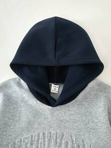 SHEIN Mirajuku 2件套男童休闲连帽运动衫和运动裤针织套装，秋冬 - 彩色 - 查看 6