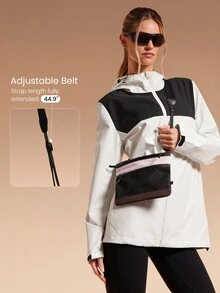 GLOWMODE 0.5L Discover Mode Water-Repellent Zipper Mesh Pockets  Adjustable Strap Crossbody Shoulder Bag Gym Travel Hiking Outdoor Daily Active - Brown - View 4