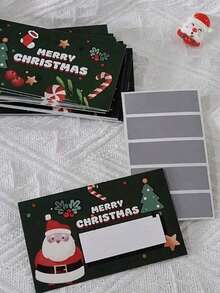 50 张/30 张圣诞刮刮卡，带有圣诞老人和圣诞树图案 - DIY 节日礼券、派对游戏奖品，包括刮刮贴纸、圣诞节 - 彩色 - 查看 9