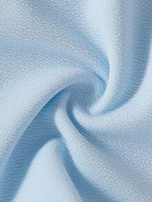 Elladie kids 年轻女孩优雅的白色连衣裙，配有大蝴蝶结和波浪丝带饰边 - 淺藍色 - 查看 2