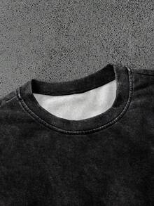 PAVTROS Camiseta casual holgada de cuello redondo con estampado de letras para hombre - Multicolor - Ver 3