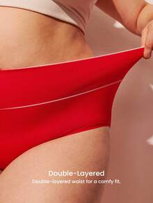 LUVLETTE Plus 3-Pack Cotton High Waist Briefs Women Underwear Panties Set-Pastel Color Christmas Pajamas Style 2025